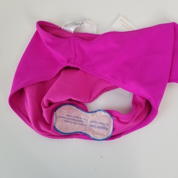 NWT Good American Good Waist High Leg Bikini Bottoms Fuchsia Pink Size 2 - Picture 6 of 7